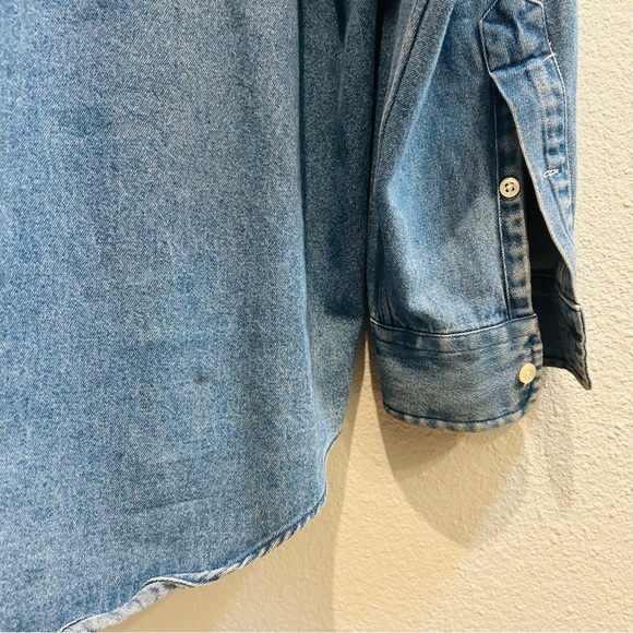 Ralph Lauren 90s vintage stone washed blue long sleeve vet button down Big Shirt - Picture 7 of 12